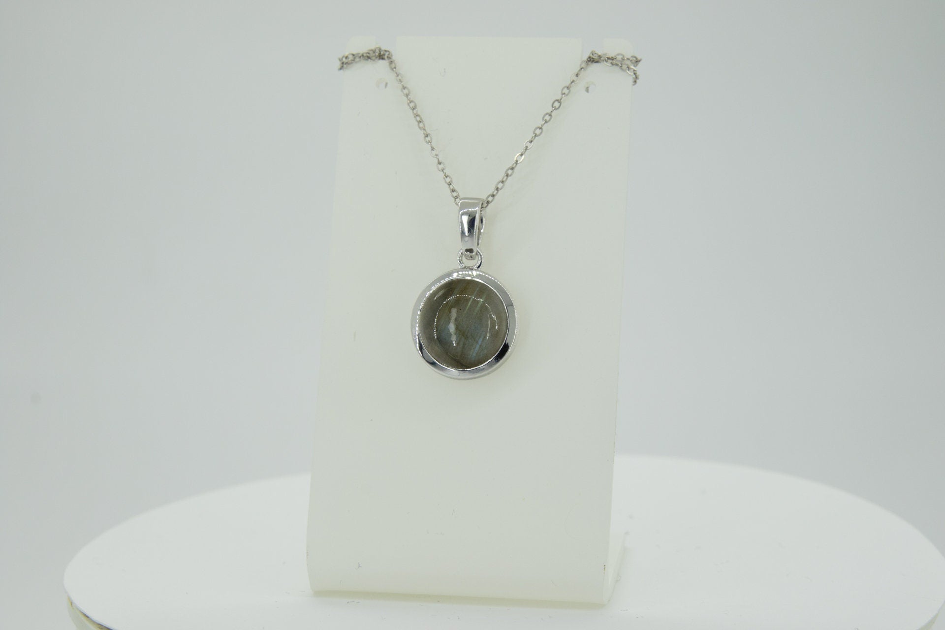 6,0 Carat irrisierender Labradorit Anhanger 925 Silber Edelstein