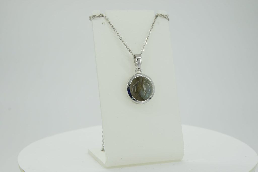 6,0 Carat irrisierender Labradorit Anhanger 925 Silber Edelstein