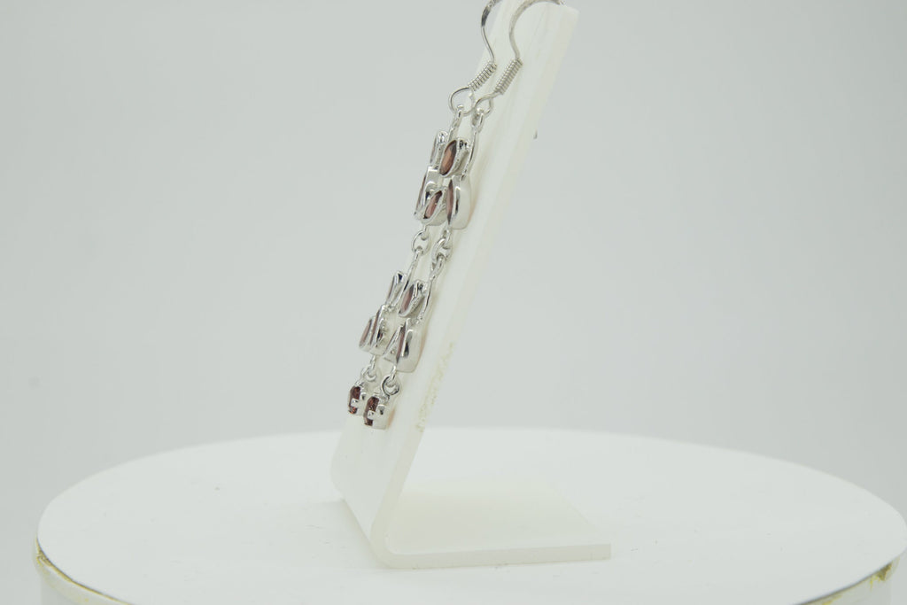 Edle florale 3,6 Carat GranatOhrhanger 928 Silber romantische Ohrhanger Edel