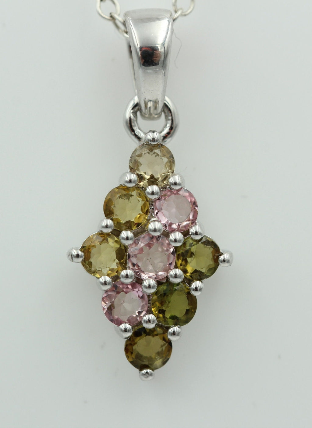 1,65 Carat Multi Turmalin  Anhänger 925 Silber e seltener Turmalin