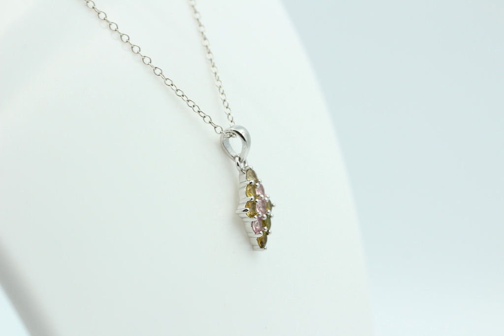 1,65 Carat Multi Turmalin  Anhänger 925 Silber e seltener Turmalin