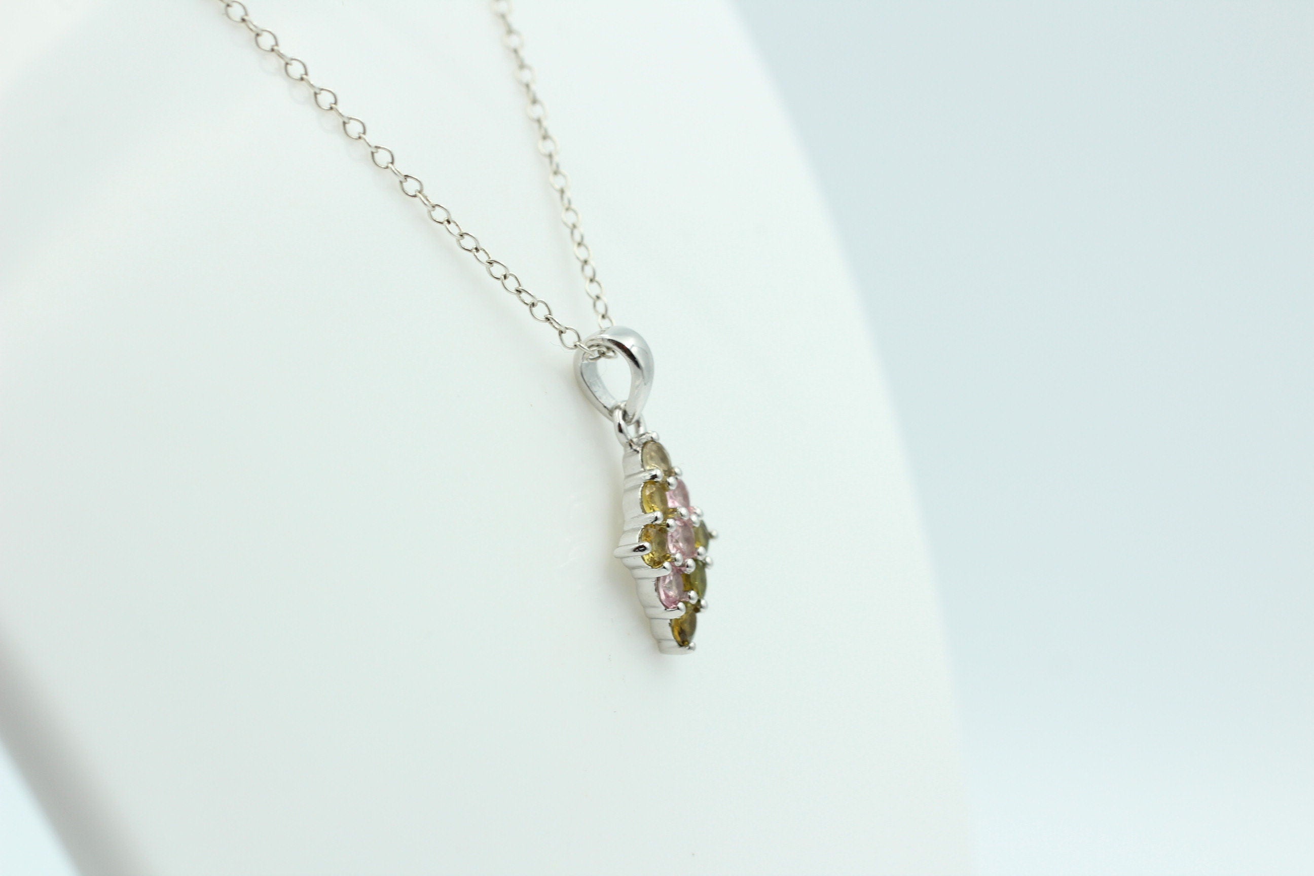 1,65 Carat Multi Turmalin  Anhänger 925 Silber e seltener Turmalin