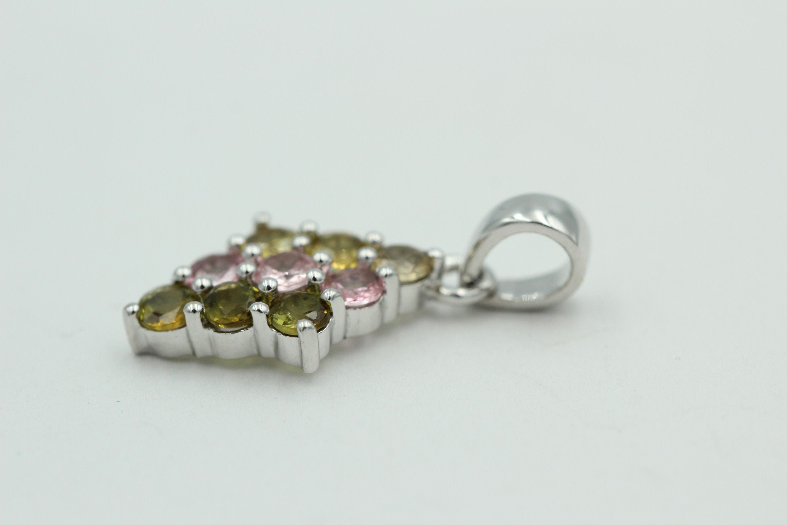 1,65 Carat Multi Turmalin  Anhänger 925 Silber e seltener Turmalin