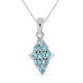 1,63 Carat Apatit Anhänger 925 Silber Collier Kette seltener Apatit