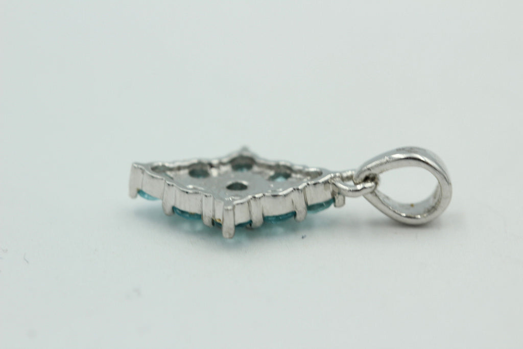 1,63 Carat Apatit Anhänger 925 Silber Collier Kette seltener Apatit
