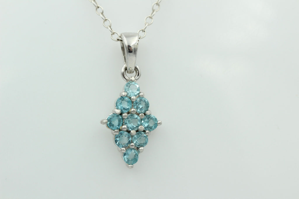 1,63 Carat Apatit Anhänger 925 Silber Collier Kette seltener Apatit