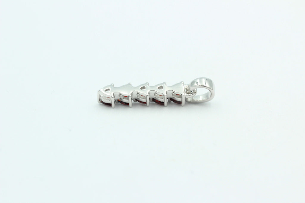 Edler 1,0 Carat Granat  Anhänger 925 Sterling Silber  Blutroter Edelstein