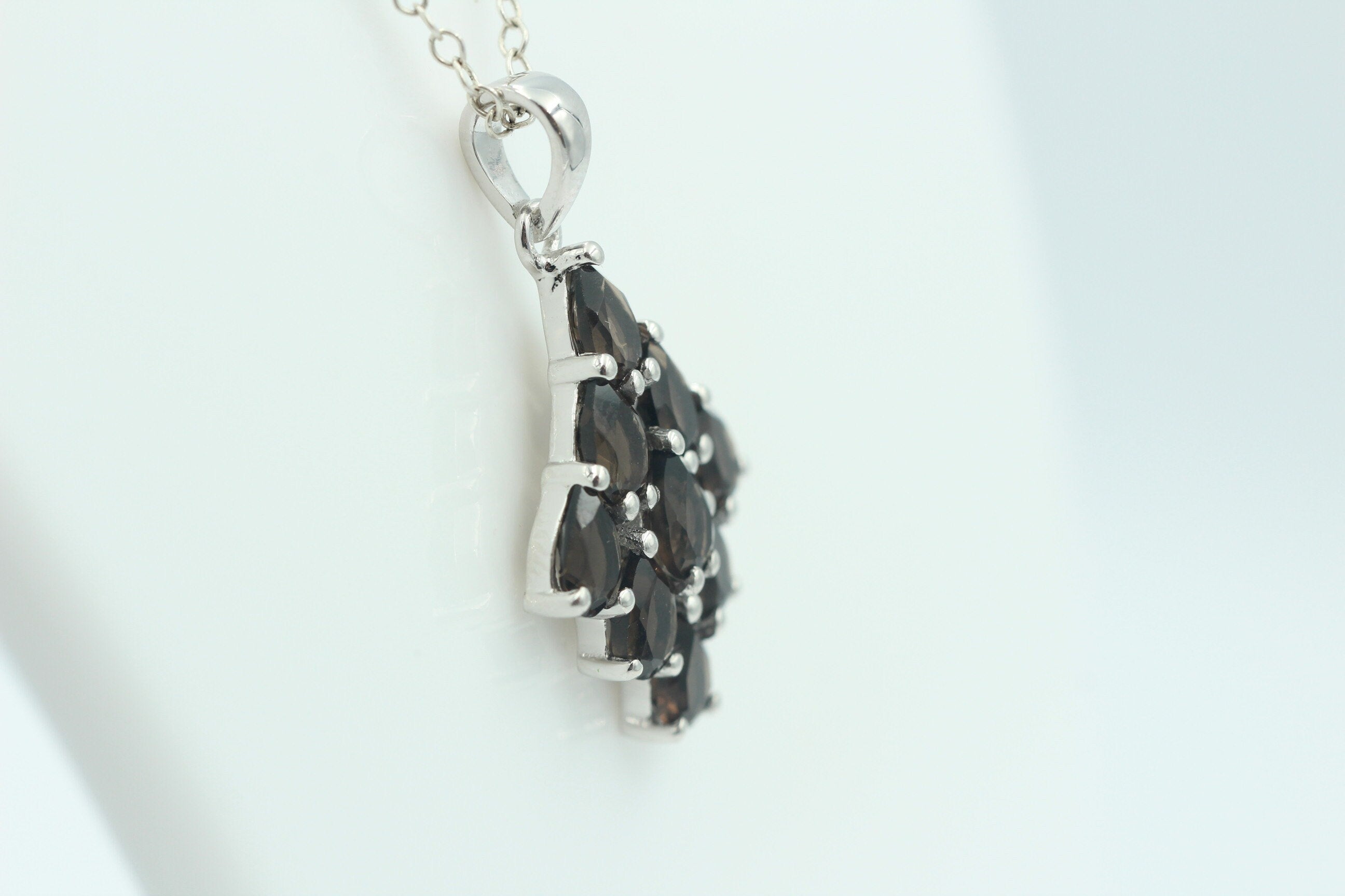 Edler 3,45 Carat Rauchquarz Anhänger 925 Silber  Rauchtopas Edelstein Top  Topas