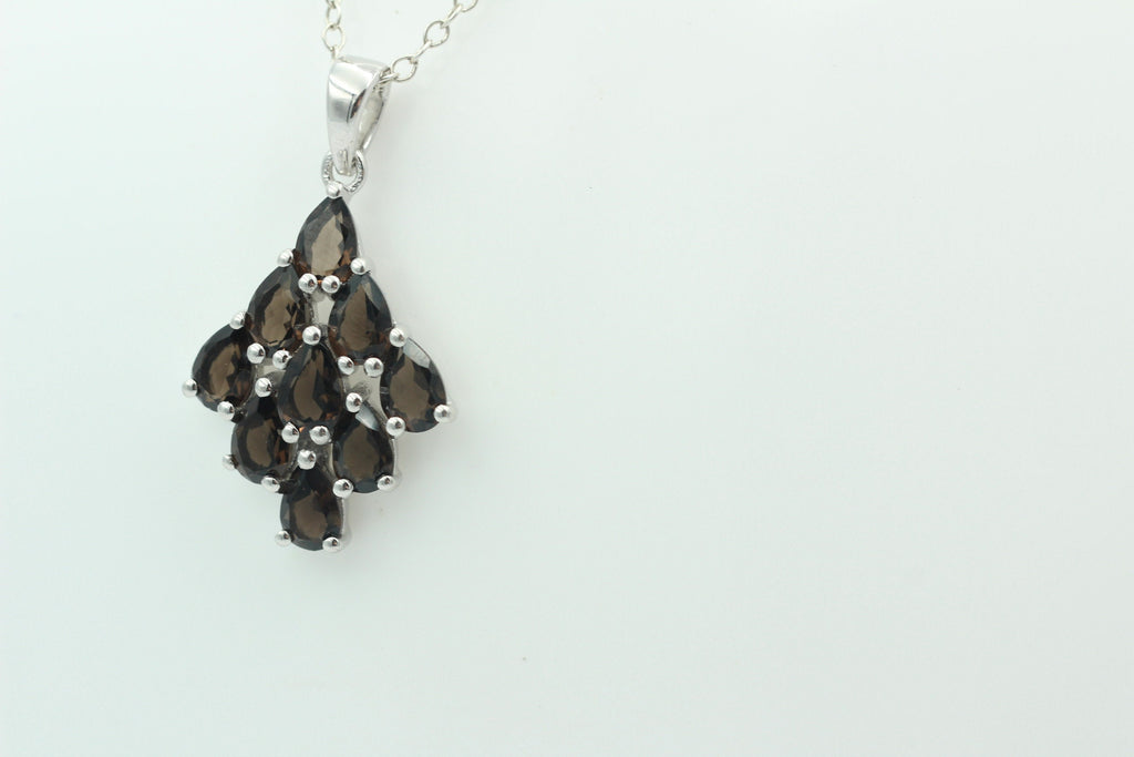 Edler 3,45 Carat Rauchquarz Anhänger 925 Silber  Rauchtopas Edelstein Top  Topas