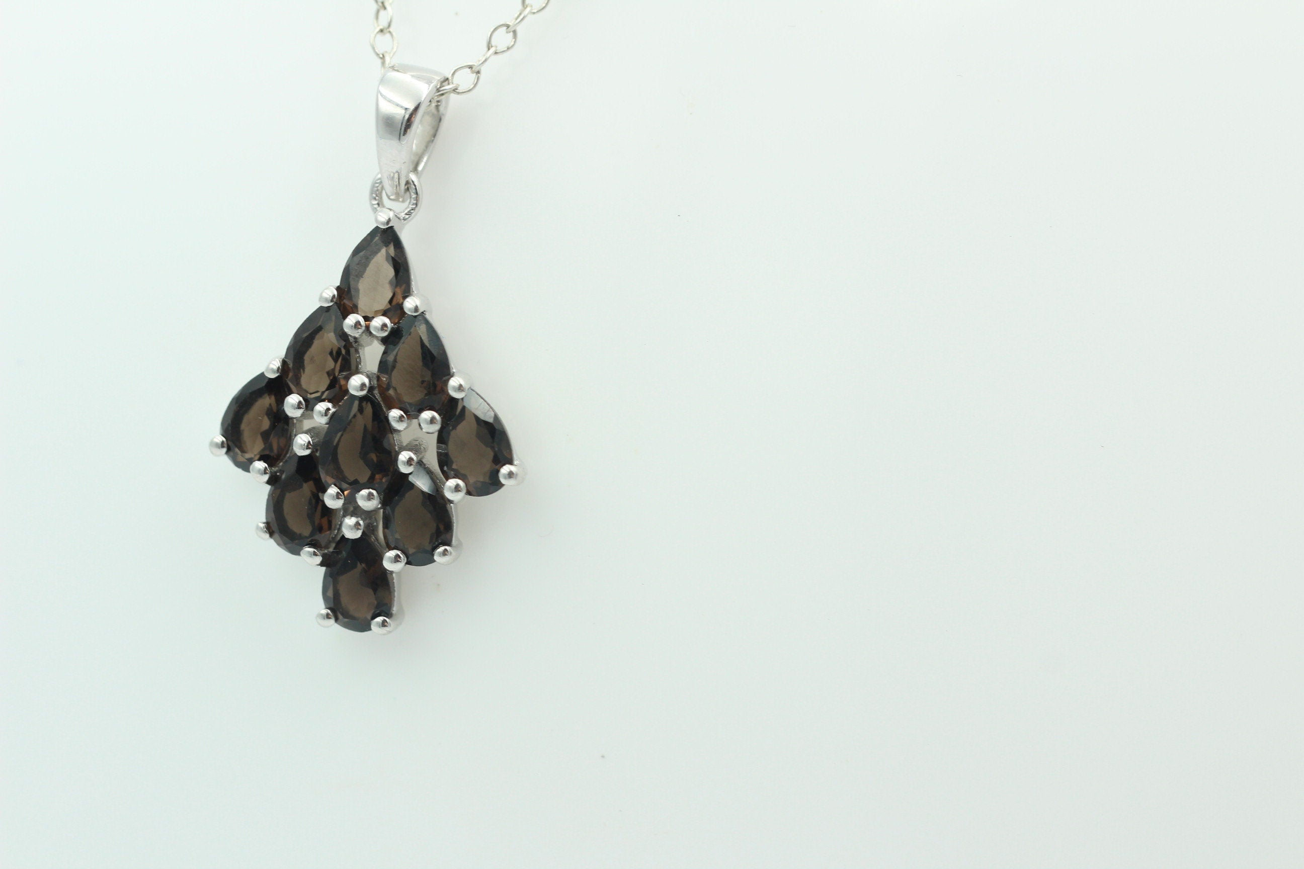 Edler 3,45 Carat Rauchquarz Anhänger 925 Silber  Rauchtopas Edelstein Top  Topas