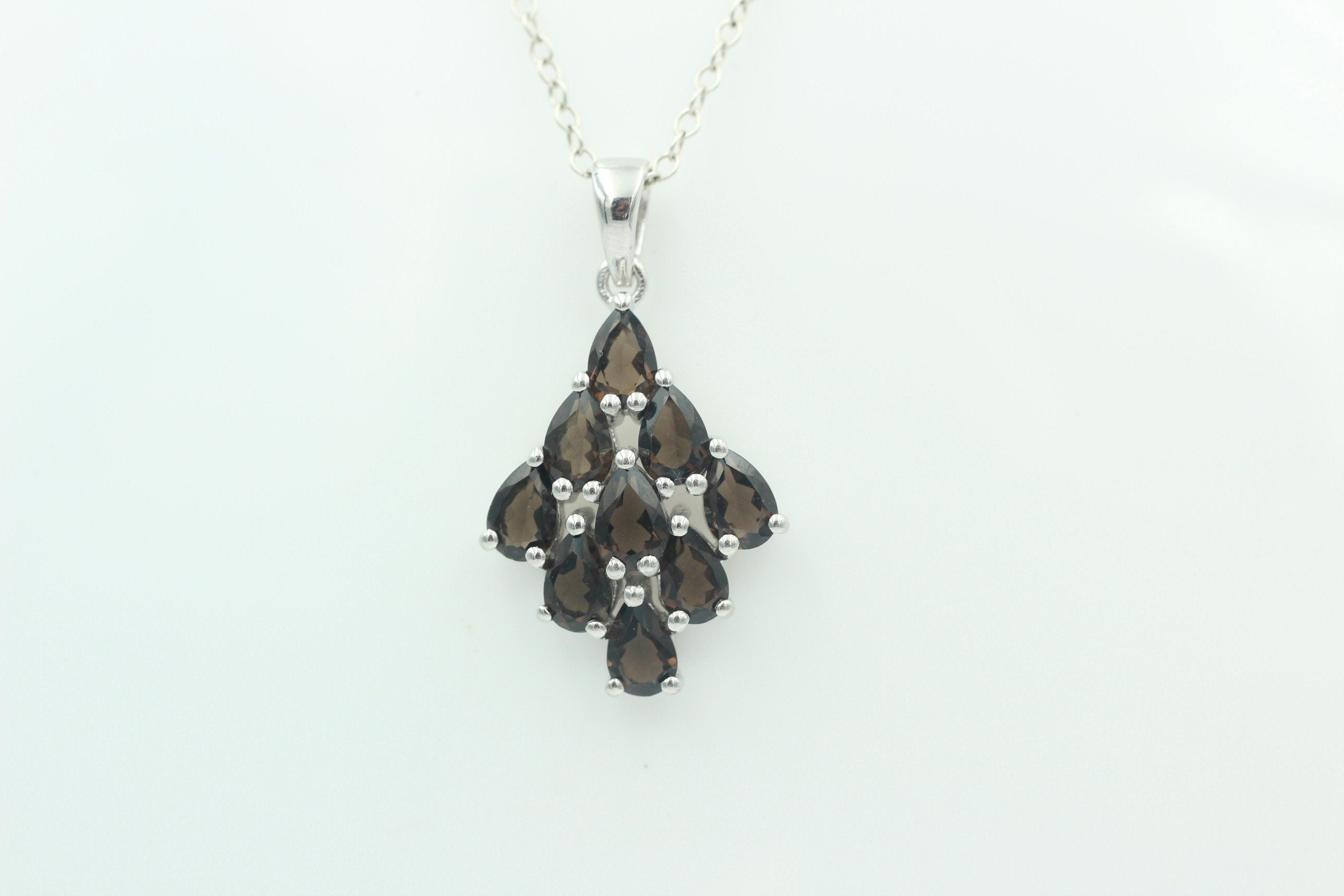 Edler 3,45 Carat Rauchquarz Anhänger 925 Silber  Rauchtopas Edelstein Top  Topas