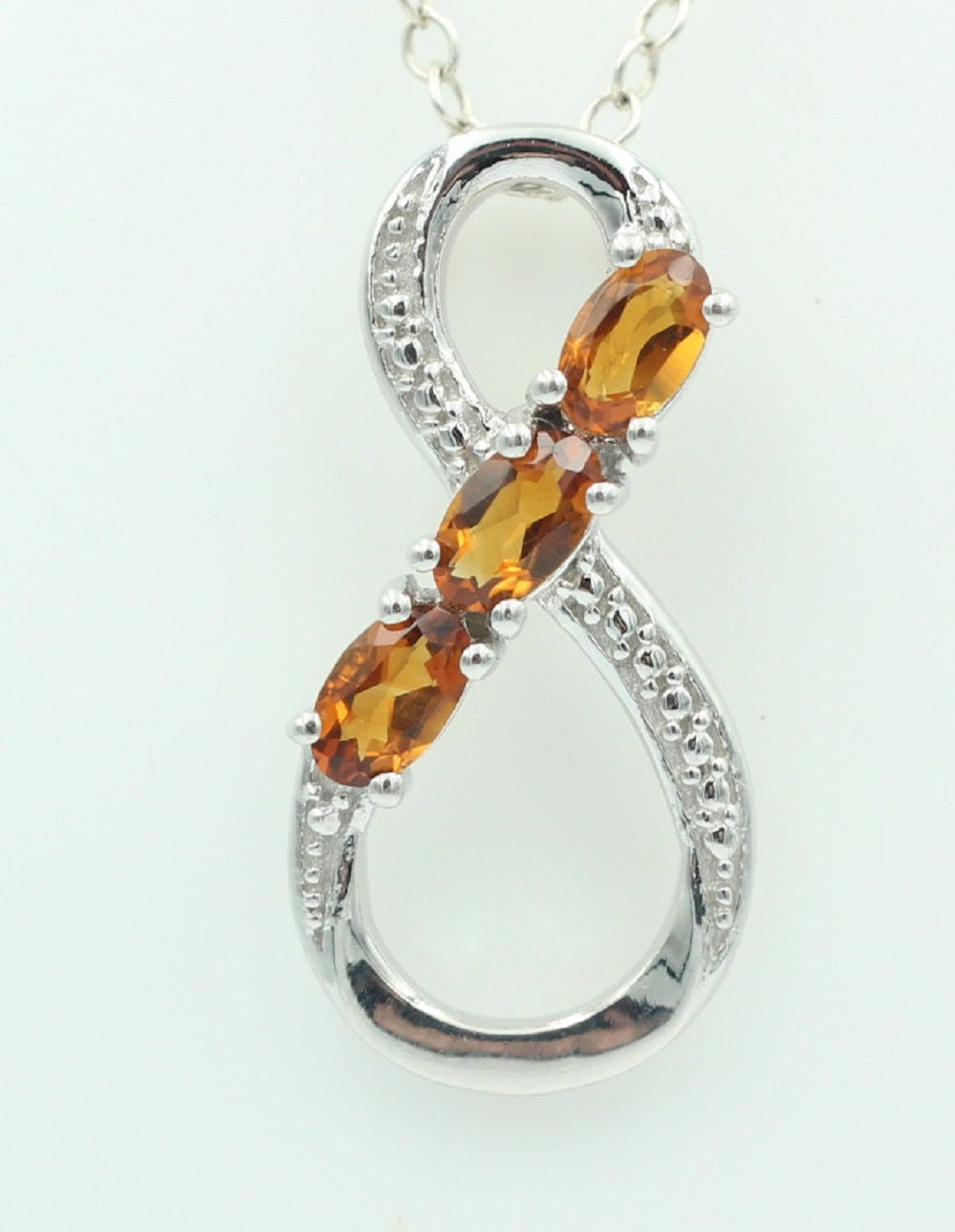 0,72 Carat Madeira Citrin Anhänger Unendlichkeit 925 Silber Infinity