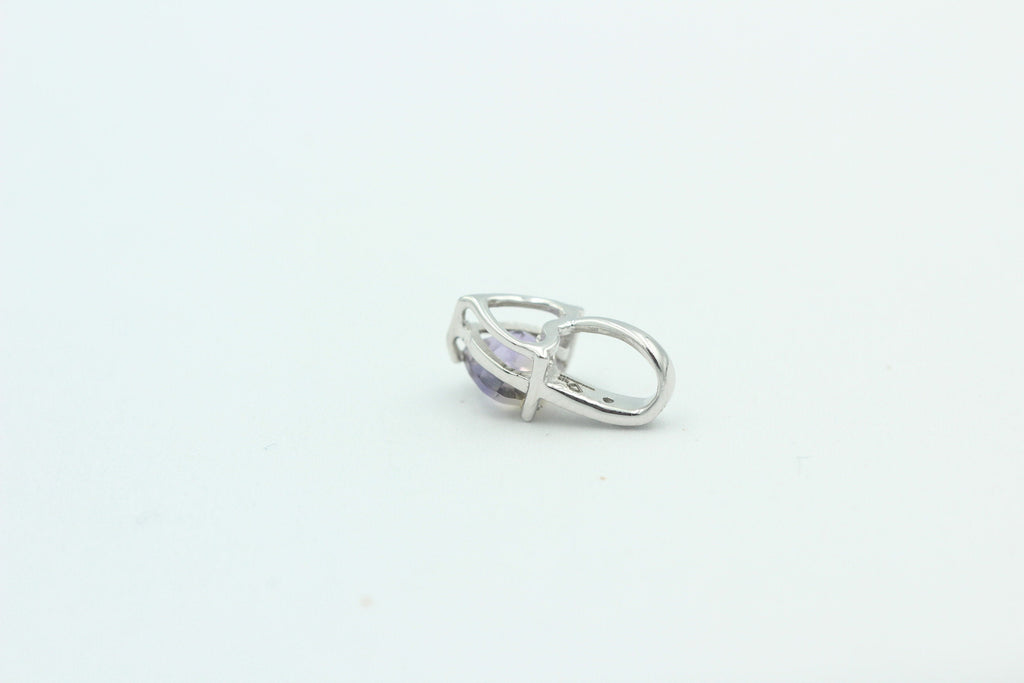 0,65 Carat  synthetischer Ametrin Herz Anhänger 925 Silber Top