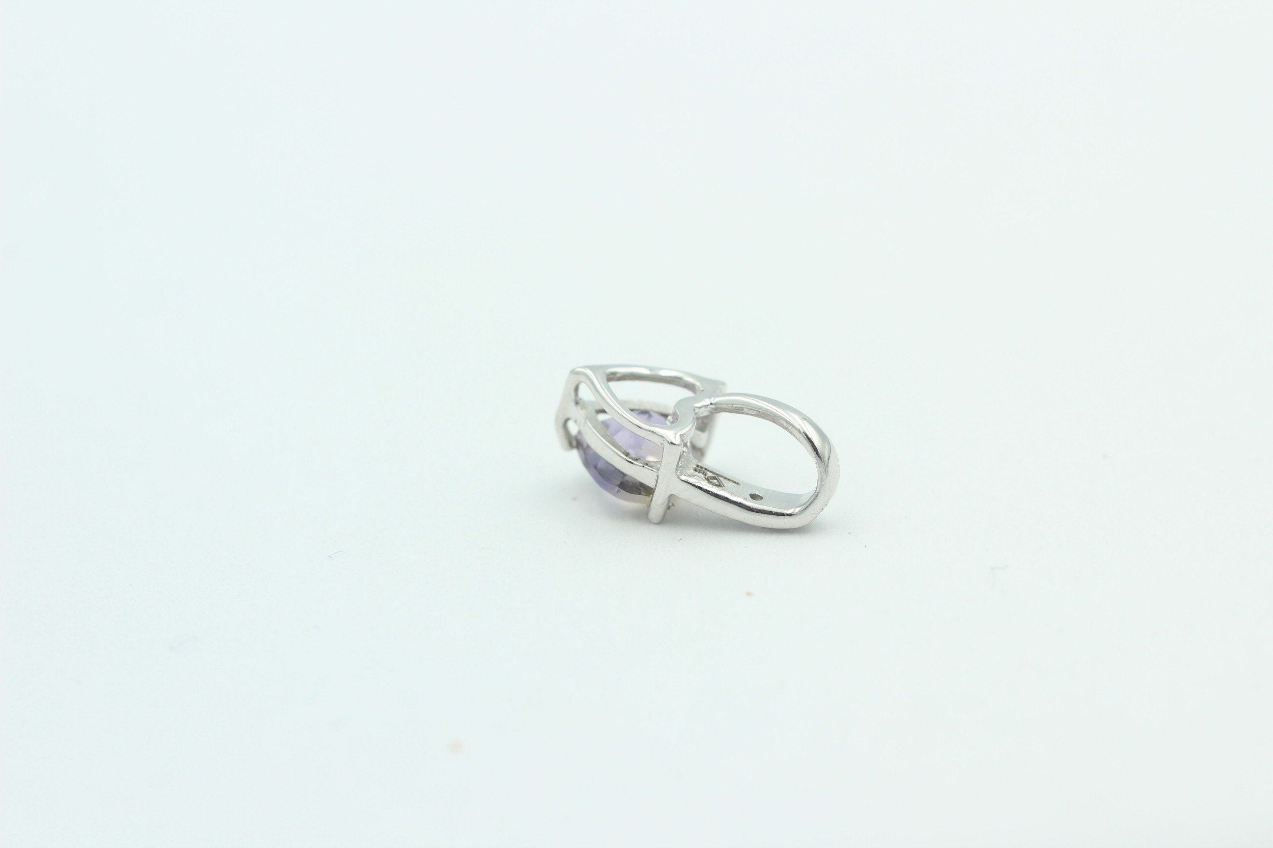 0,65 Carat  synthetischer Ametrin Herz Anhänger 925 Silber Top