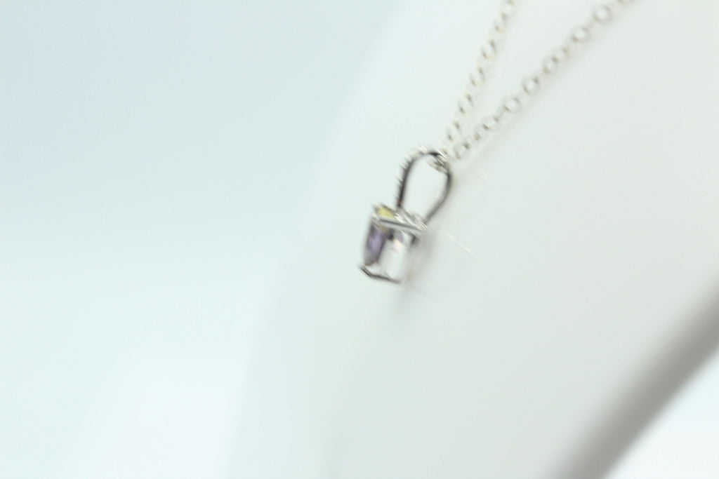 0,65 Carat  synthetischer Ametrin Herz Anhänger 925 Silber Top