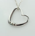 Edler 0,03 Carat champagner Diamant Herzanhänger 925 Silber Herz Collier Kette