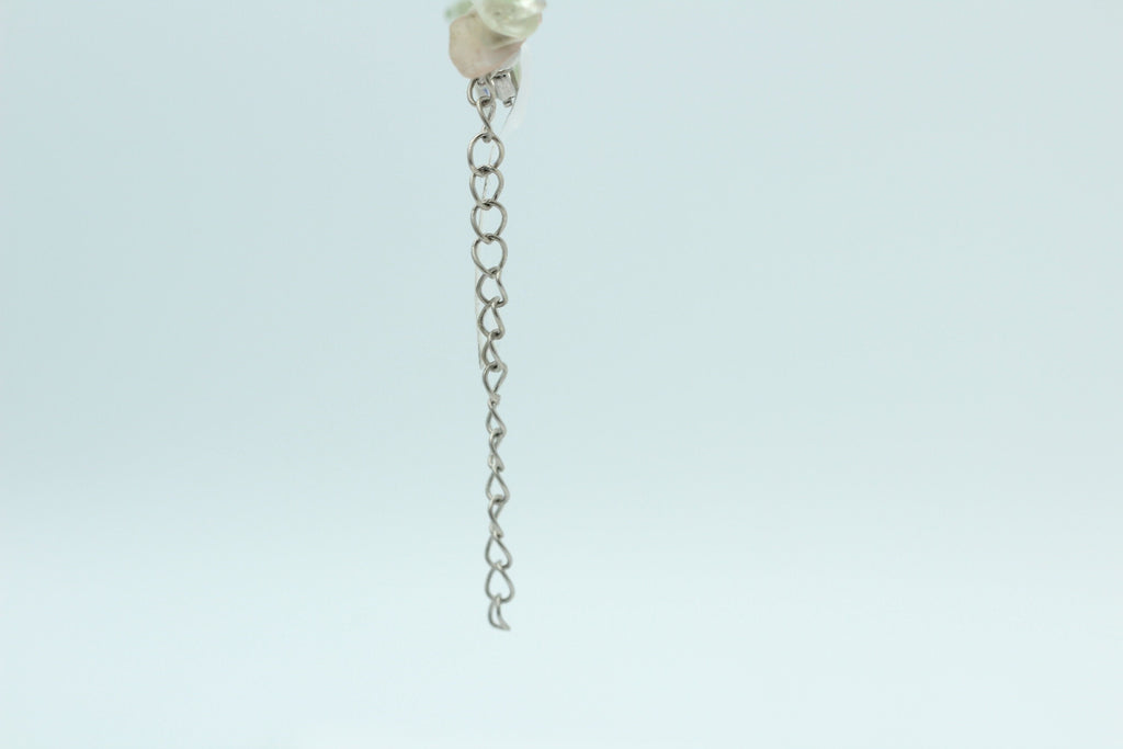 36,5 Carat funkelndes Flourit Collier Splitterkette 925 Silber mit Verlängerung