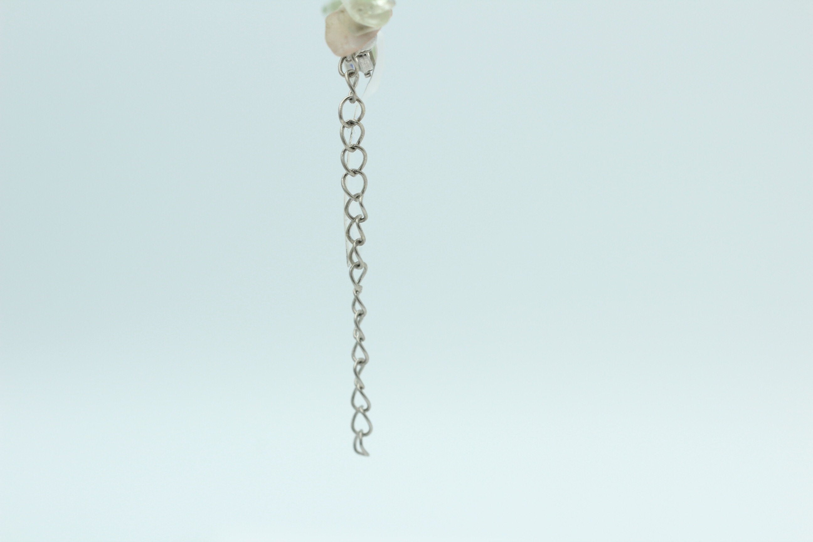 36,5 Carat funkelndes Flourit Collier Splitterkette 925 Silber mit Verlängerung