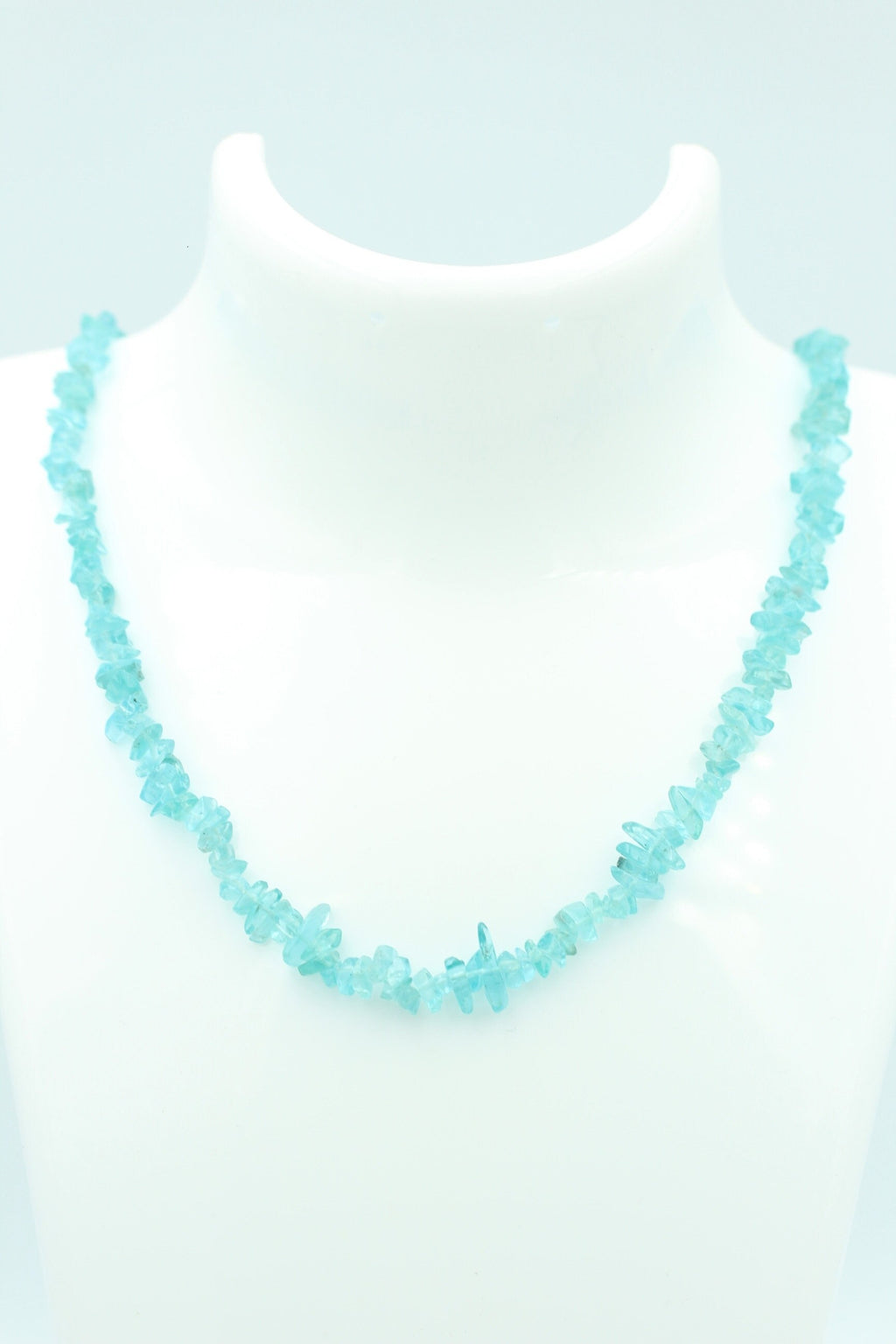 32 Carat Neon Apatit Collier Kette Splitterkette 925 Sterling Silber Top