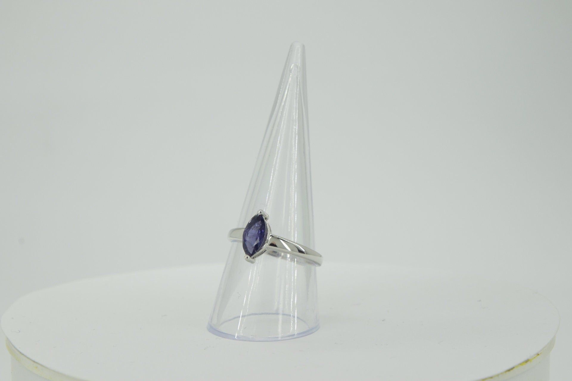0,83 Carat Iolith Ring 925 Silber Wassersaphir Luchssaphir  Grasse 58 / 8 /18,5