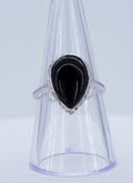 Edler 6,9 Carat schwarzer Onyx Ring Fingerring 925 Silber Grasse 58 / 8 /18,5