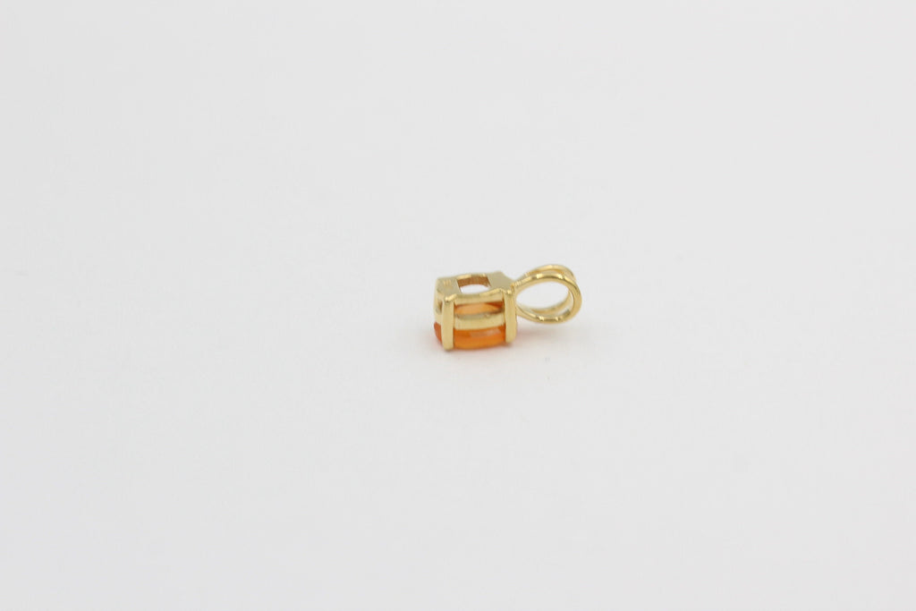 0,75 Carat leuchtender Carneol Anhänger 925 Silber Collier Kette vergoldet