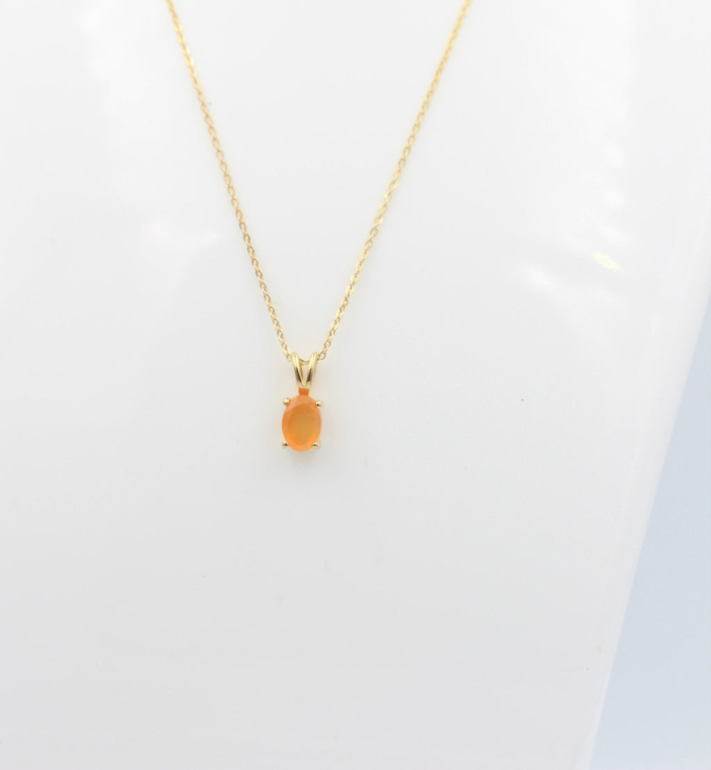 0,75 Carat leuchtender Carneol Anhänger 925 Silber Collier Kette vergoldet