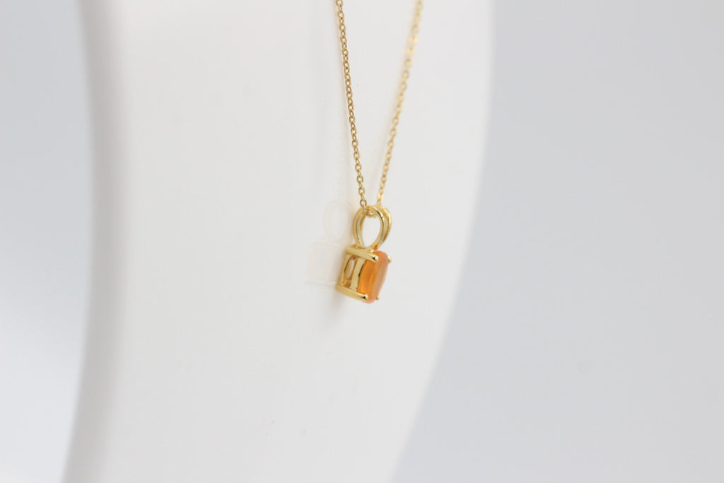 0,75 Carat leuchtender Carneol Anhänger 925 Silber Collier Kette vergoldet