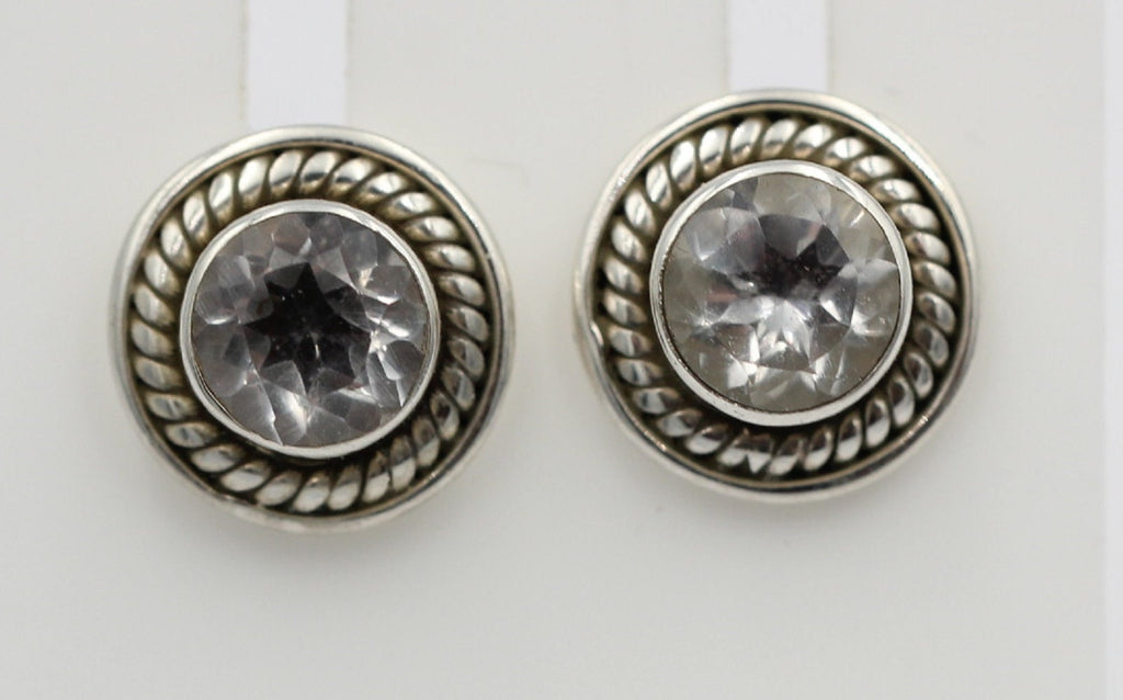 Edle 0,58  Carat Weißtopas Ohrstecker 925 Silber weißer Topas Unisex Schmuck