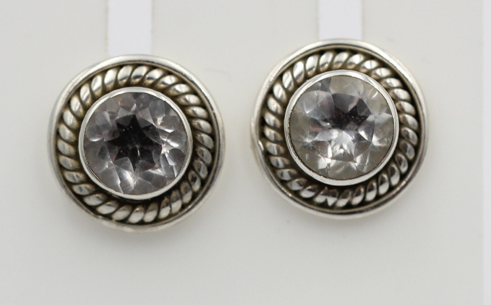 Edle 0,58  Carat Weißtopas Ohrstecker 925 Silber weißer Topas Unisex Schmuck