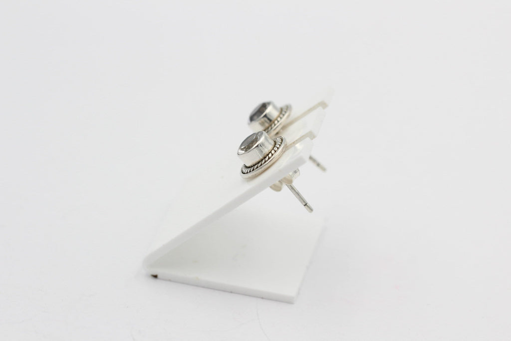 Edle 0,58  Carat Weißtopas Ohrstecker 925 Silber weißer Topas Unisex Schmuck