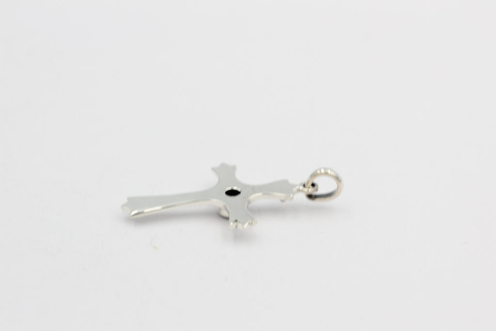0,36 Carat Iolith Kreuz Anhänger 925 Silber Wassersaphir Luchssaphir