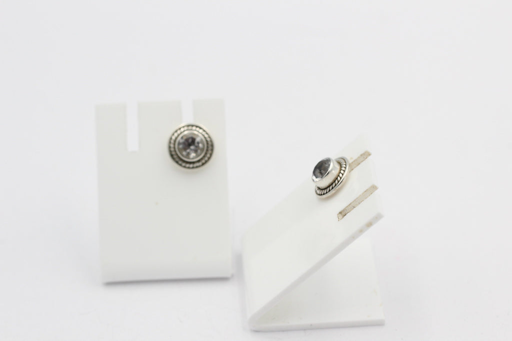 Edle 0,58  Carat Weißtopas Ohrstecker 925 Silber weißer Topas Unisex Schmuck