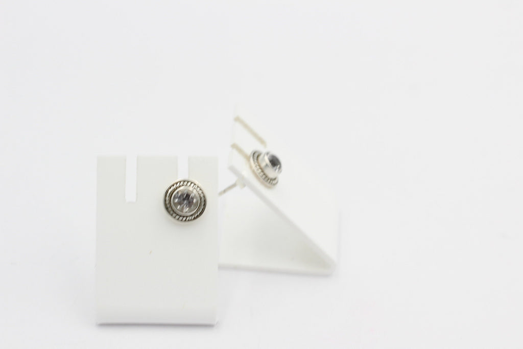 Edle 0,58  Carat Weißtopas Ohrstecker 925 Silber weißer Topas Unisex Schmuck