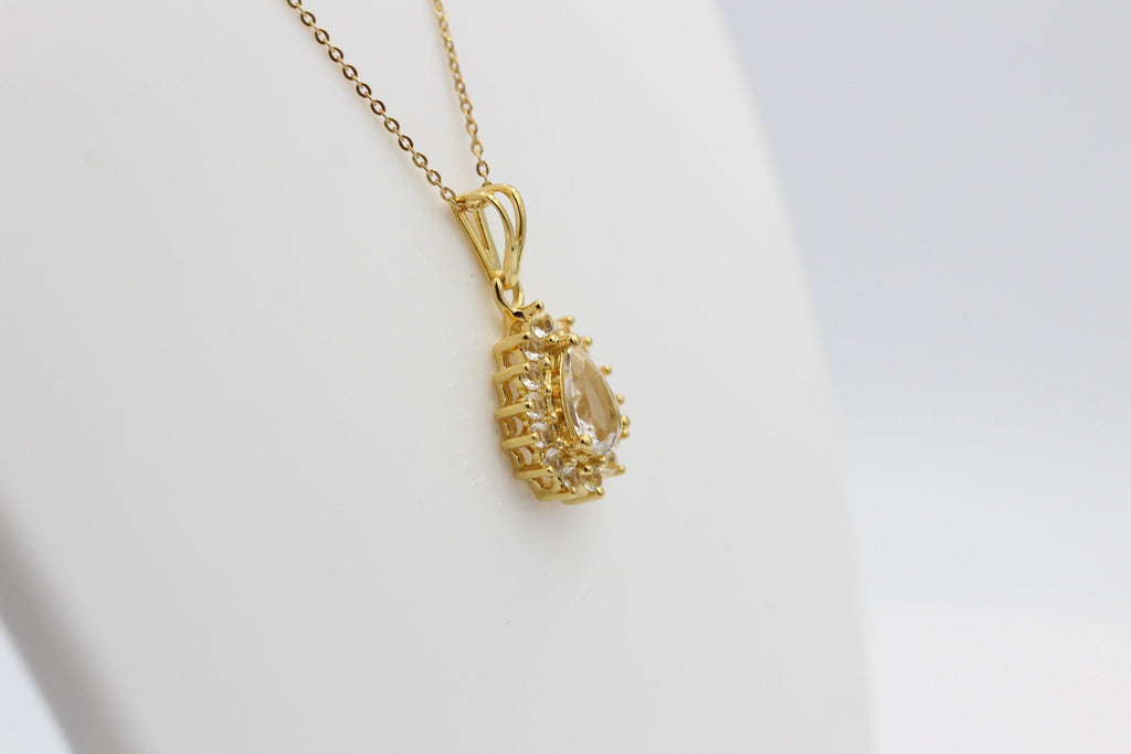 Edler 1,35 Carat  Weißtopas Anhänger 925 Silberweißer Topas Top