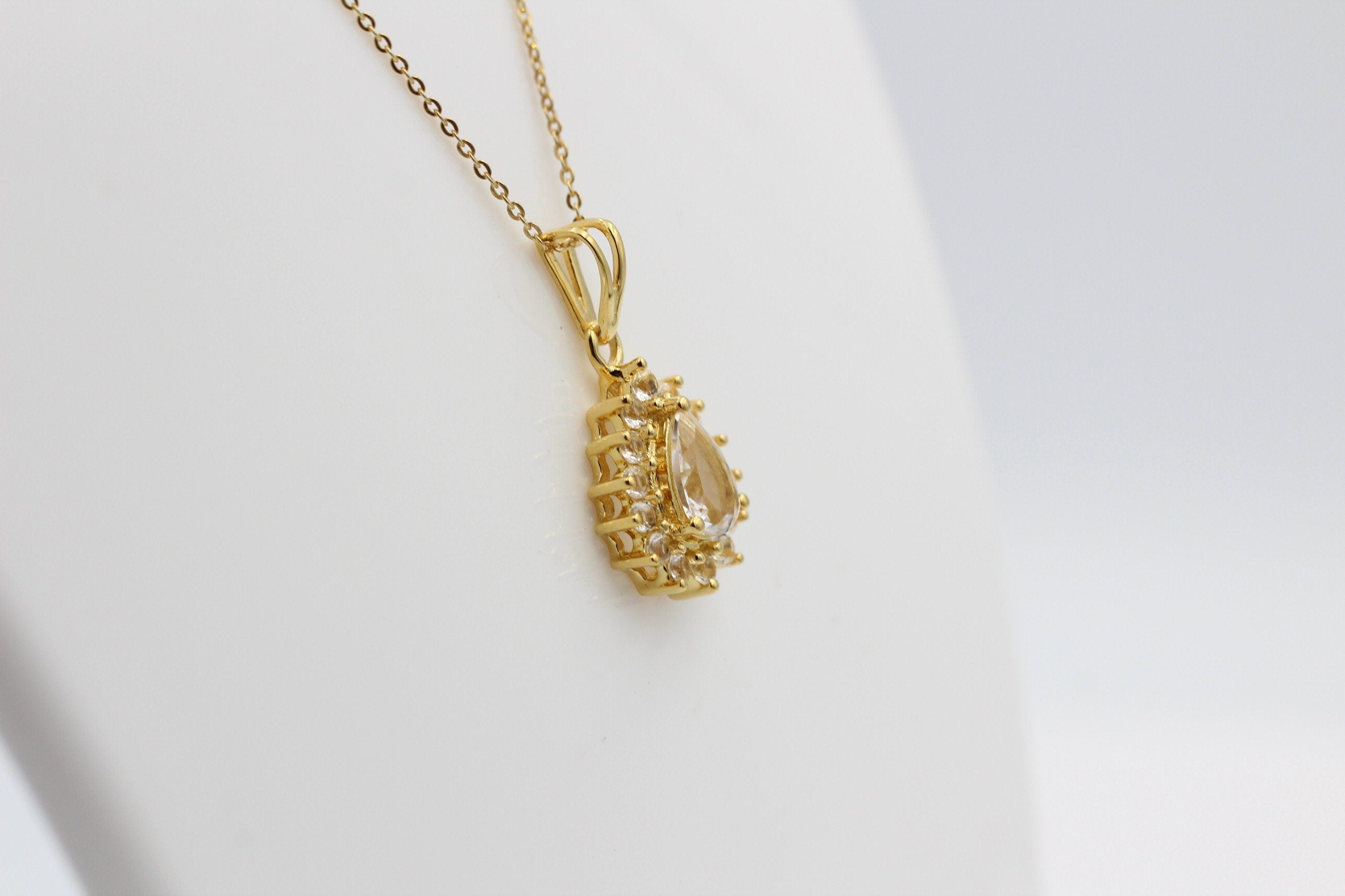 Edler 1,35 Carat  Weißtopas Anhänger 925 Silberweißer Topas Top