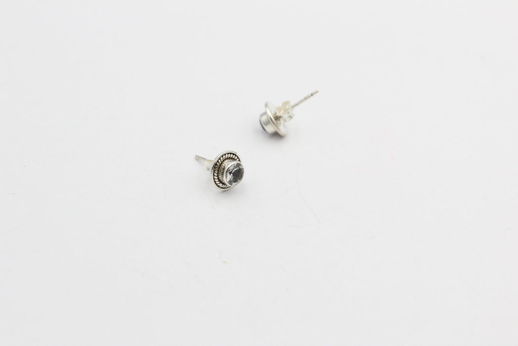 Edle 0,58  Carat Weißtopas Ohrstecker 925 Silber weißer Topas Unisex Schmuck
