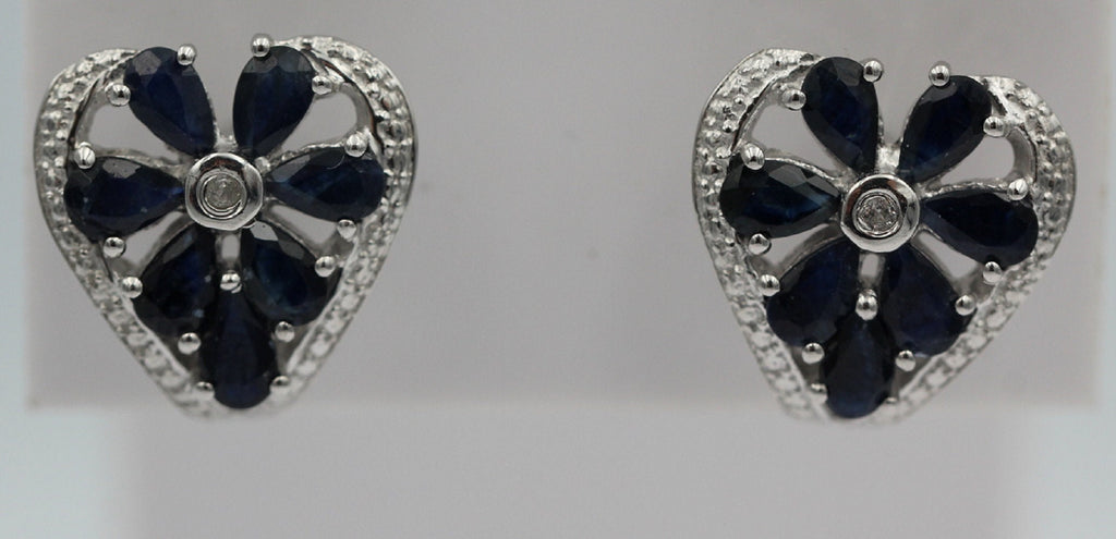Edle 3,36 Carat Sahpir Ohrstecker 925 Silber blauer Saphir Ohrschmuck