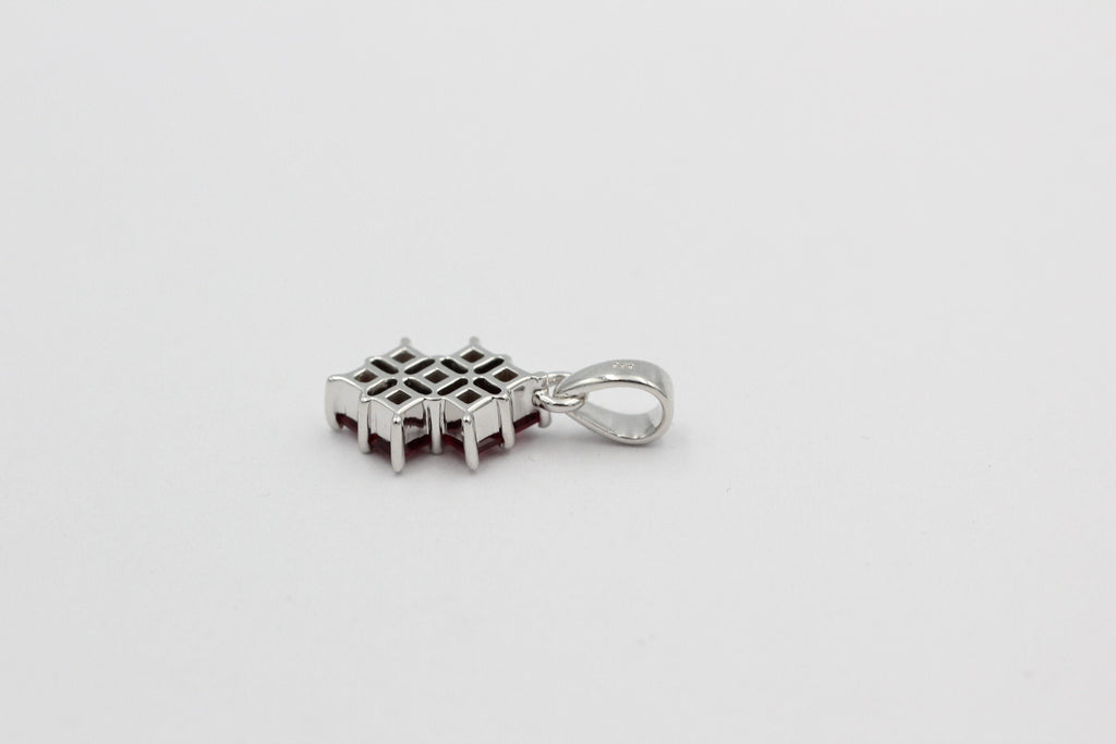 Edler 1,9 Granat Anhänger 925 Silber  blutroter Granat Top Edel