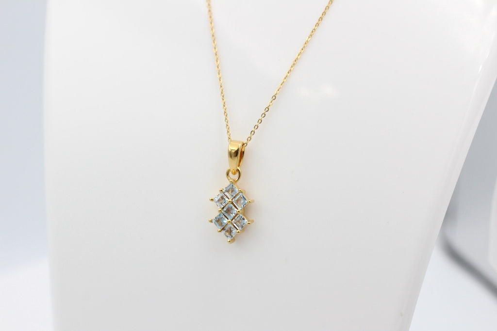 Edler 1,9 Blautopas Anhänger 925 Silber himmelblauer Edelstein