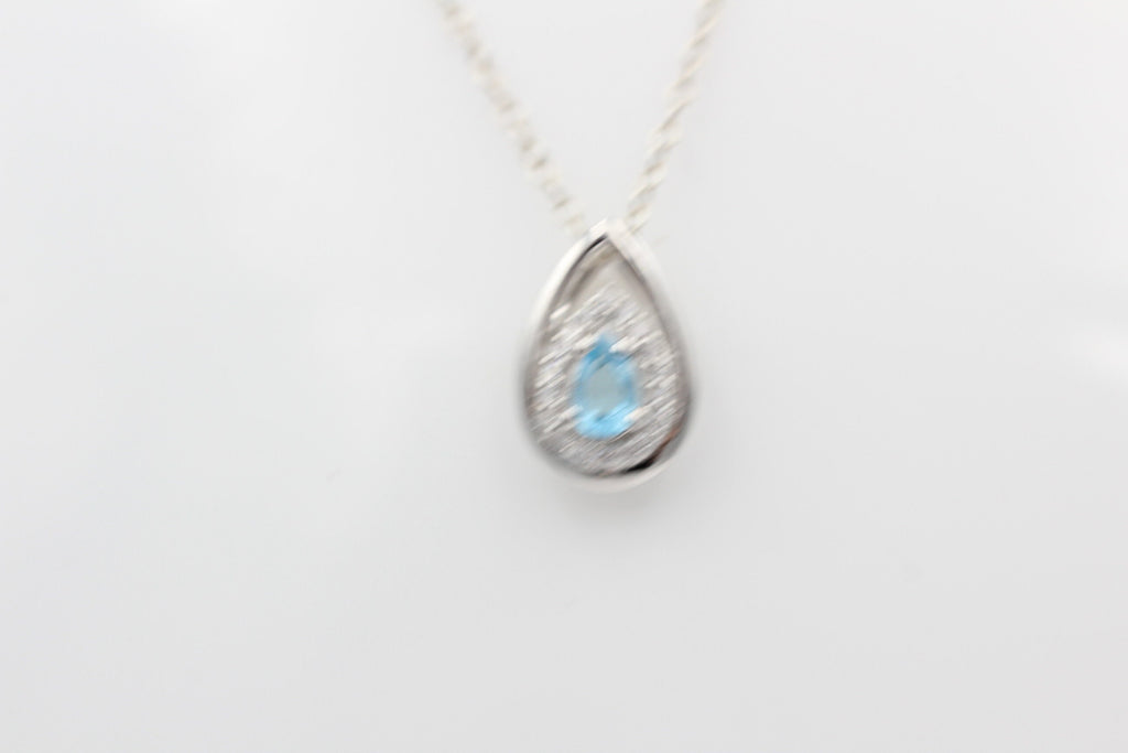 Edler 0,51 Carat schweizblauer Topas Anhänger 925 Silber  Topas