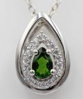 Edler 0,51 Carat Chromdiopsid Anhänger 925 Silber Chrom Diopsid