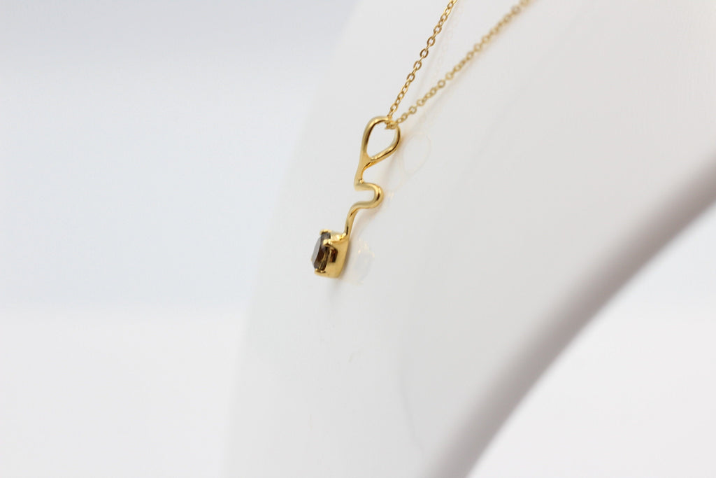 Edler 0,59 Carat Rauchquarz Anhänger 925 Silber  vergoldet Quarz