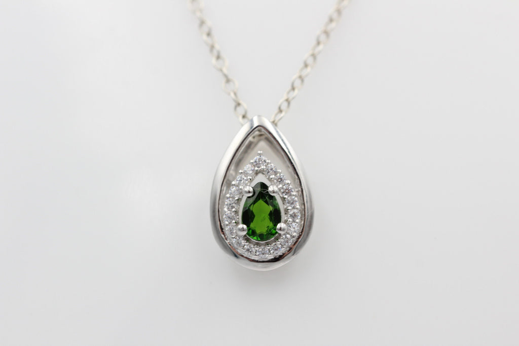 Edler 0,51 Carat Chromdiopsid Anhänger 925 Silber Chrom Diopsid