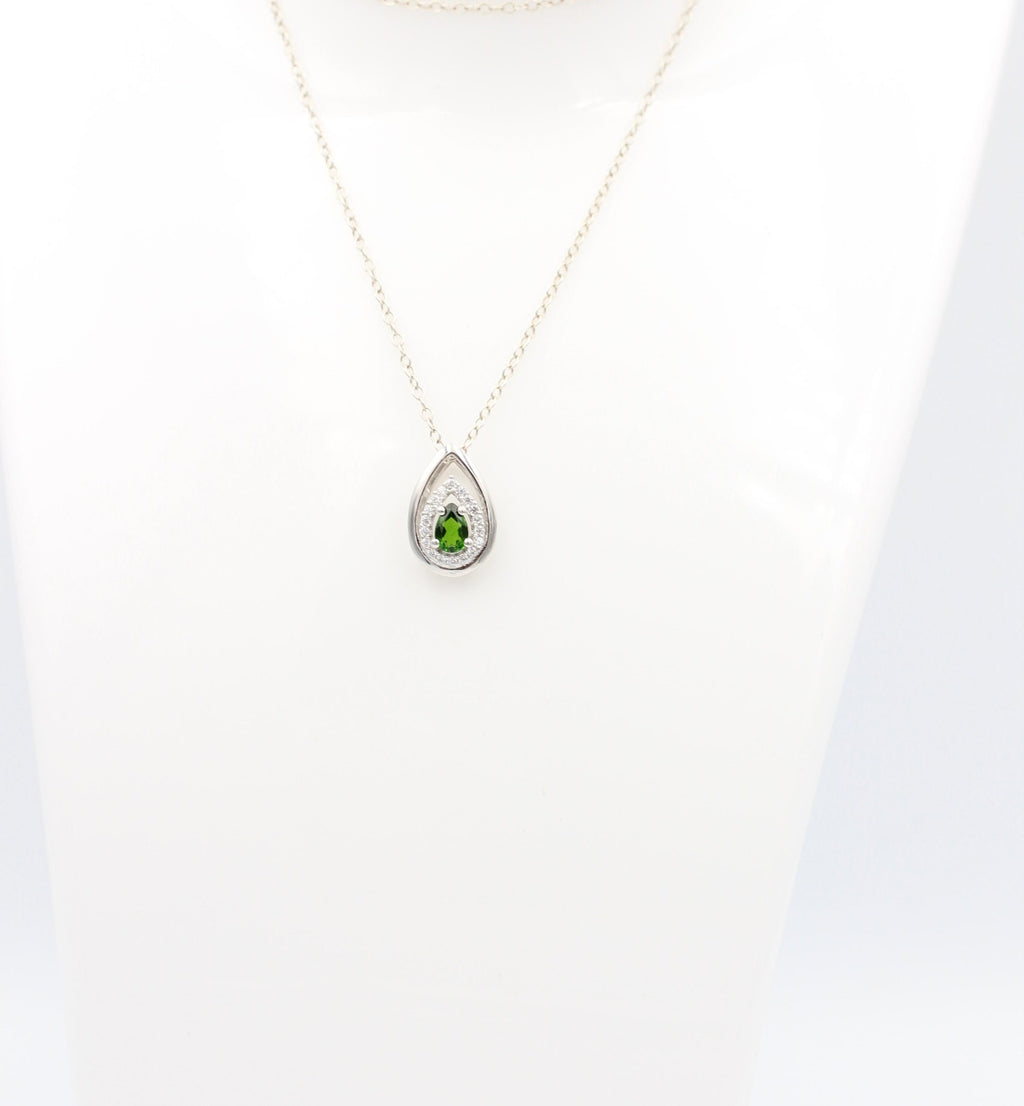Edler 0,51 Carat Chromdiopsid Anhänger 925 Silber Chrom Diopsid
