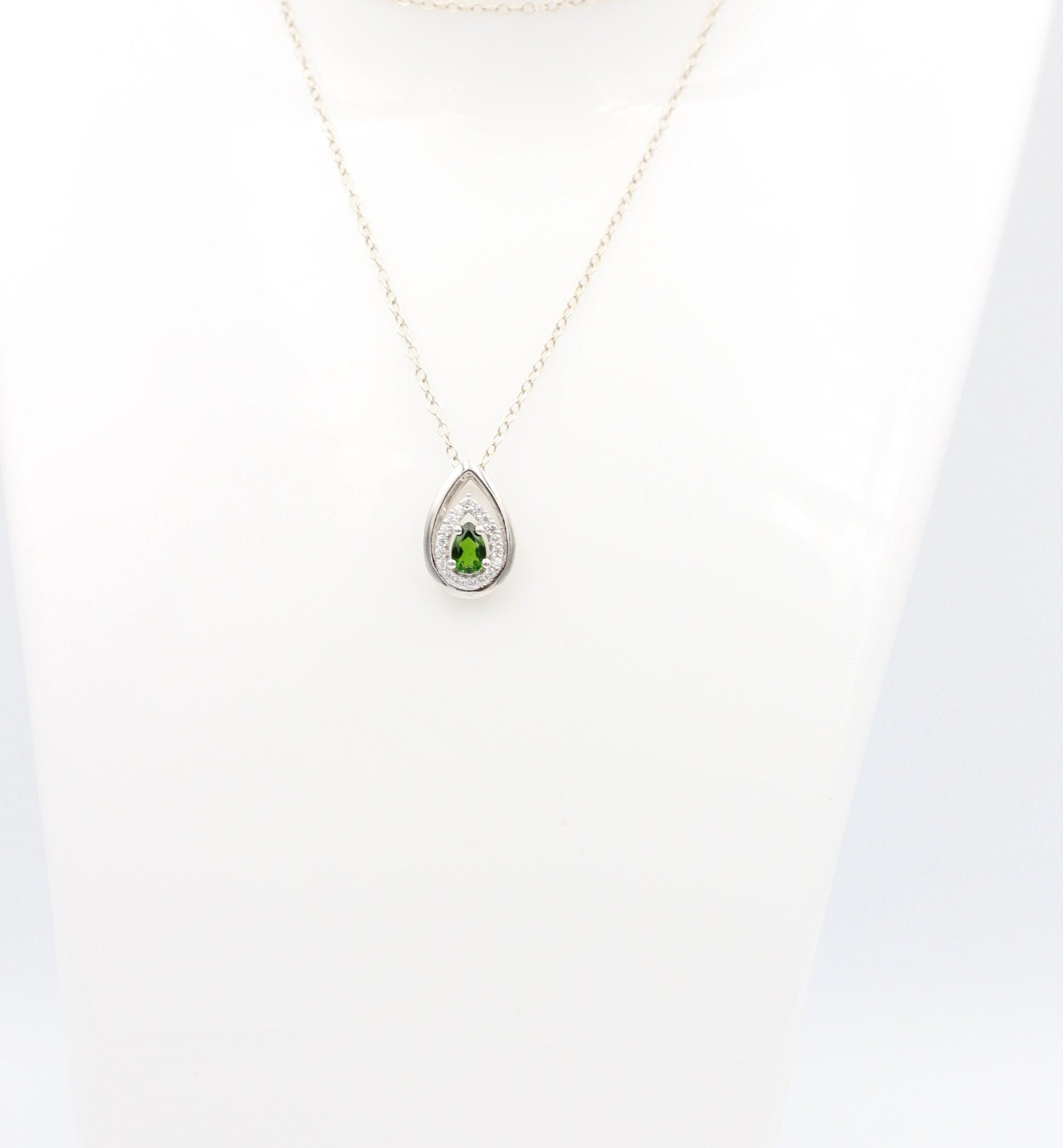 Edler 0,51 Carat Chromdiopsid Anhänger 925 Silber Chrom Diopsid