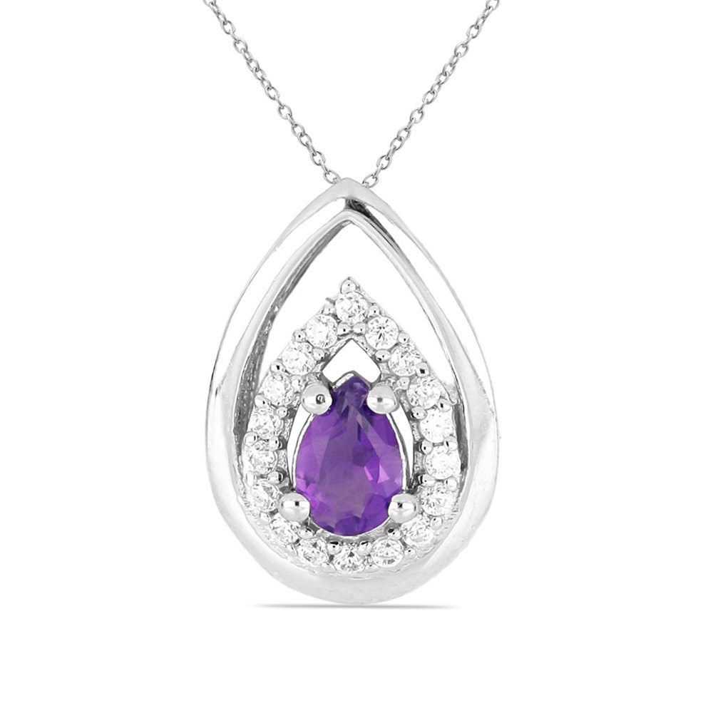 Edler 0,51 Carat afrikanischer Amethyst Anhänger 925 Silber Collier Kette Afrika