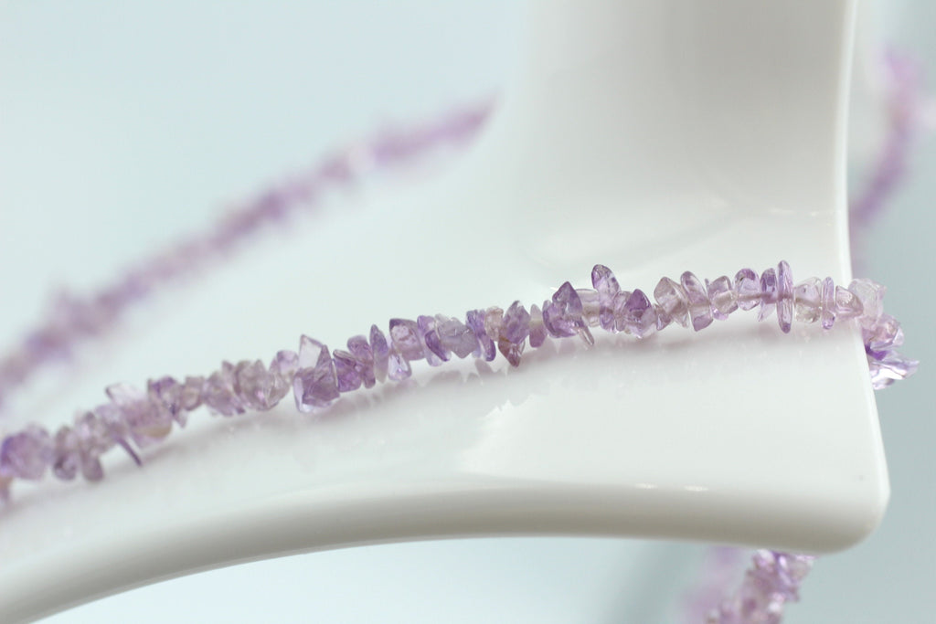 38,5 Carat funkelndes pink Amethyst Collier Splitterkette 925 Silber Verlängerung