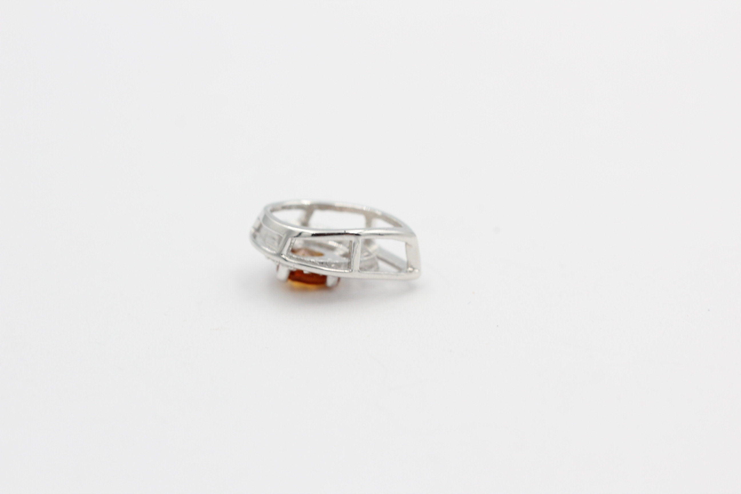 Edler 0,51 Carat Madeira Citrin Anhänger 925 Silber Collier Kette Madeira Top