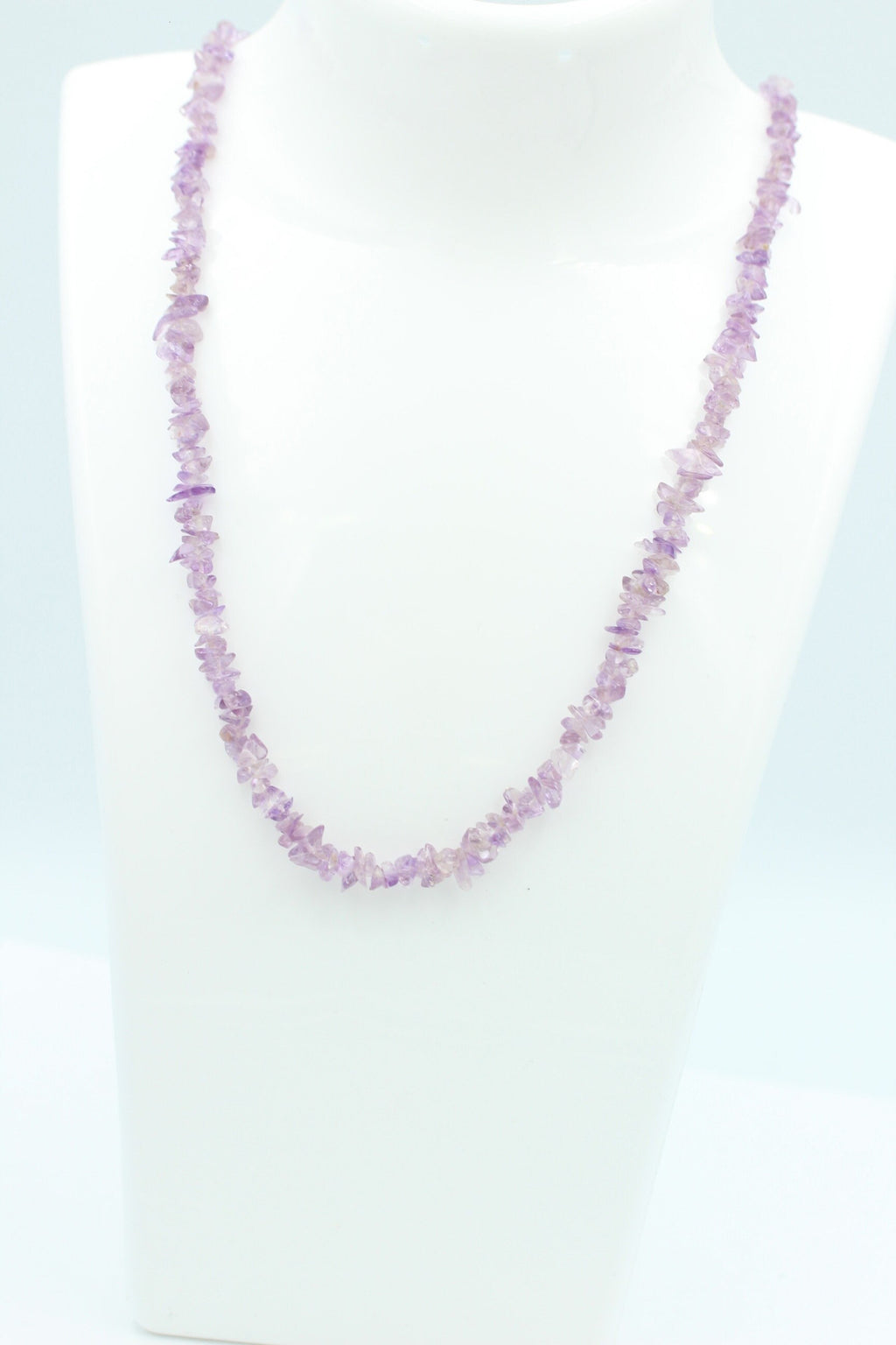 38,5 Carat funkelndes pink Amethyst Collier Splitterkette 925 Silber Verlängerung